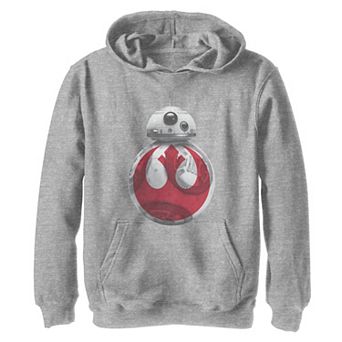 Boys 8-20 Star Wars Red Rebel Logo On BB8 Portrait Graphic Hoodie