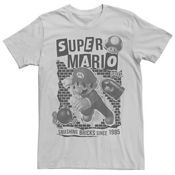 Men's Nintendo Super Mario Edgy Cutout Wall Smash Tee