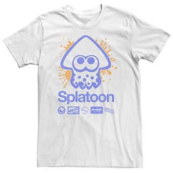 Men's Nintendo Splatoon Squid Paint Splat Kanji Team Logos Graphic Tee