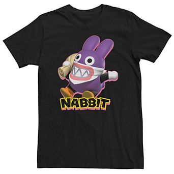 Men's Nintendo Super Mario Nabbit Action Pose Portrait Logo Graphic Tee