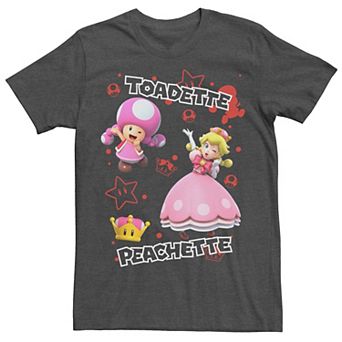 Men's Nintendo Super Mario Peachette & Toadette Collage Graphic Tee