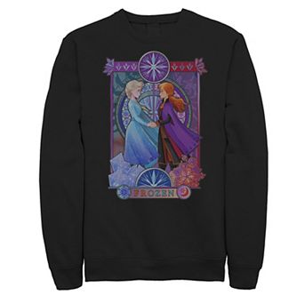 Men's Frozen 2 Elsa & Anna Split Poster Sweatshirt