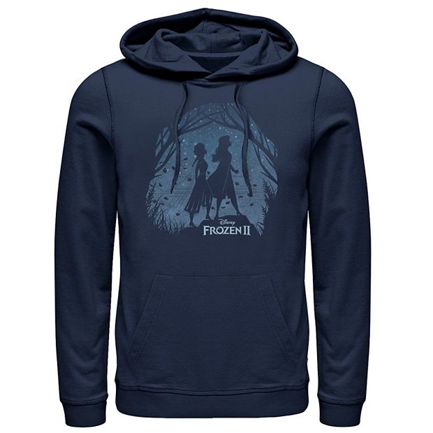 Men's Frozen 2 Anna & Elsa Forest Silhouette Logo Pullover Hoodie