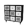 Theo Black and White Cabinet with 6 Doors and 3 Drawers
