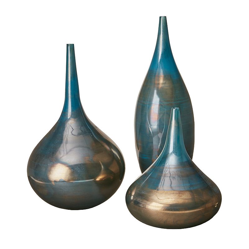 Madison Park Signature Aurora Rainbow Glass Vase 3-pc. Set, Blue