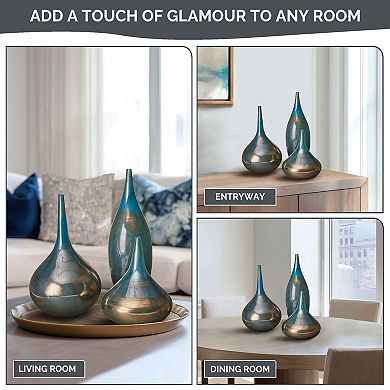 Madison Park Signature Aurora Rainbow Glass Vase 3-pc. Set