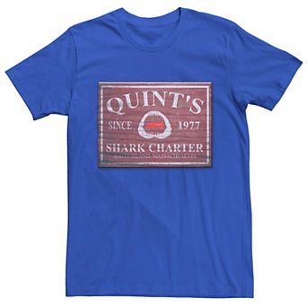 Men's Jaws Quint's Shark Charter Wooden Sign Tee
