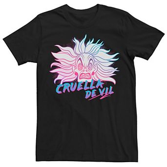 Disney's 101 Dalmatians Cruella De Vil Men's Wig Out Tee