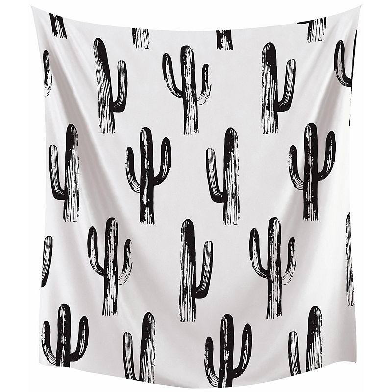 RoomMates Small Cactus Tapestry, Black