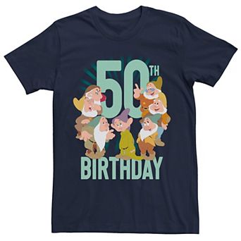 Disney's Snow White Men's Dwarfs Group Shot 50th Birthday Graphic Tee