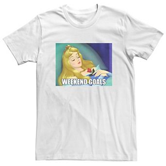 Men's Sleeping Beauty Aurora Weekend Goals Meme Tee