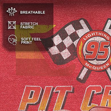 Disney / Pixar's Cars Lightining McQueen Men's Pit Crew Red Distressed Tee