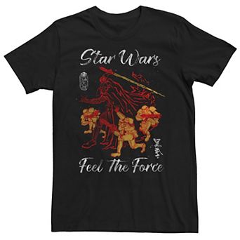Men's Star Wars Vader Trooper Feel The Force Woodblock Graphic Tee