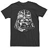 Men's Star Wars Darth Vader Helmet Saga Black And White Graphic Tee