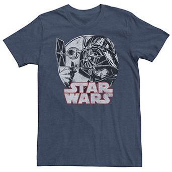 Men's Star Wars Darth Vader Ships Vintage Title Graphic Tee