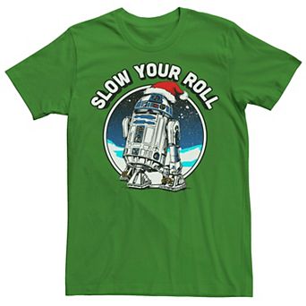 Men's Star Wars R2-D2 Santa Hat Slow Your Roll Christmas Graphic Tee