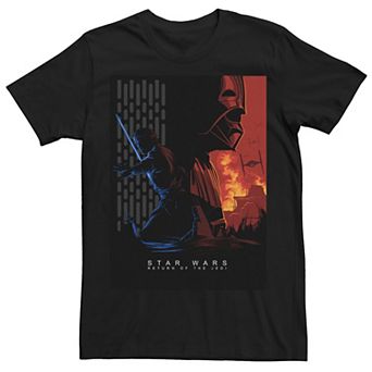Men's Star Wars Return Of The Jedi Luke Vader Abstract Poster Graphic Tee