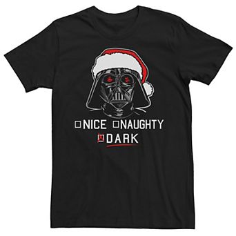 Men's Star Wars Darth Vader Dark List Santa Christmas Graphic Tee