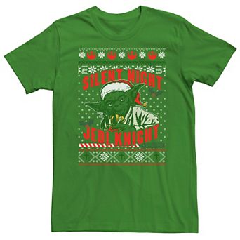 Men's Star Wars Yoda Silent Jedi Knight Christmas Graphic Tee