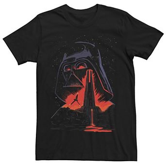Men's Star Wars Darth Vader Lava Castle Sketch Graphic Tee