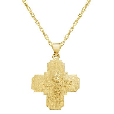 Celebration Gems 14k Gold Saints Cross Pendant