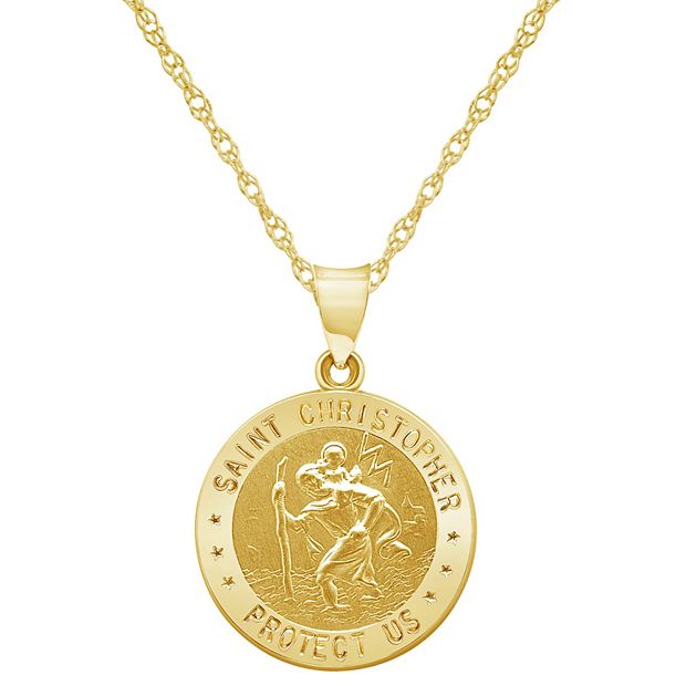 14k Gold Saint Christopher Pendant