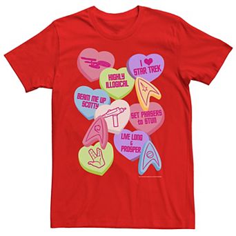Men's Star Trek Candy Hearts Valentine's Day Tee
