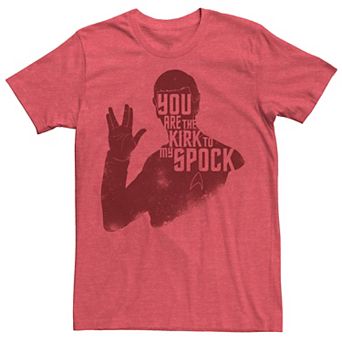 Men's Star Trek Kirk To My Spock Valentine's Red Tee
