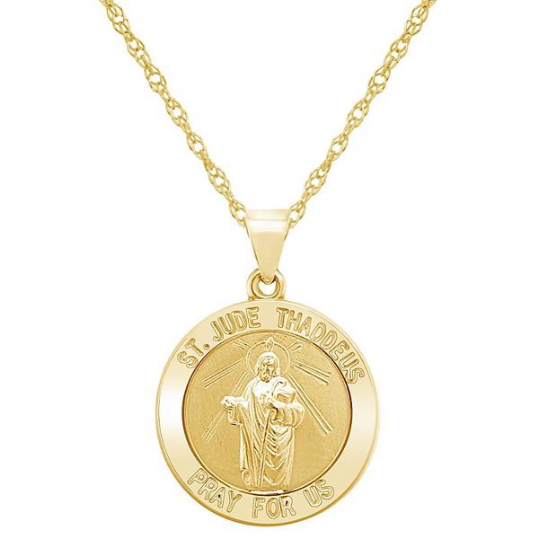 Saint Jude Pendant Chain Necklace, Pray for Us Pendant, Mens Chains, Circle  Necklaces, God Chain Pendants, Gifts for Men, Womens Necklaces 