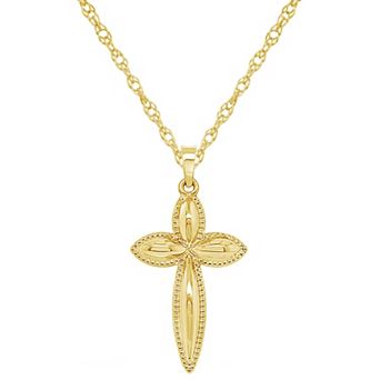 Celebration Gems 14k Gold Cross Pendant