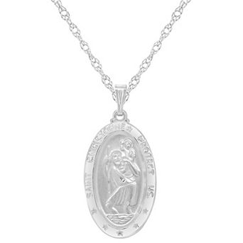Celebration Gems Sterling Silver Saint Christopher Pendant