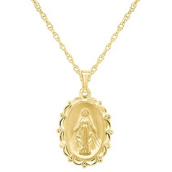 Celebration Gems Sterling Silver Our Lady of Grace Miraculous Medal Pendant