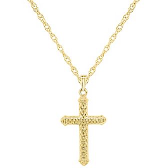 Celebration Gems Sterling Silver Textured Cross Pendant