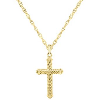 Celebration Gems Sterling Silver Textured Cross Pendant