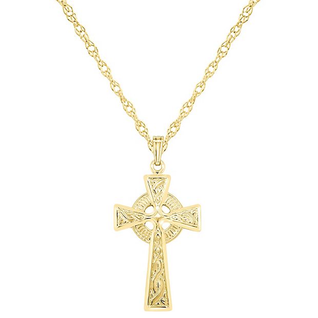 Celtic Cross Charm, Sterling Silver or 14K Gold — Designs By S&R