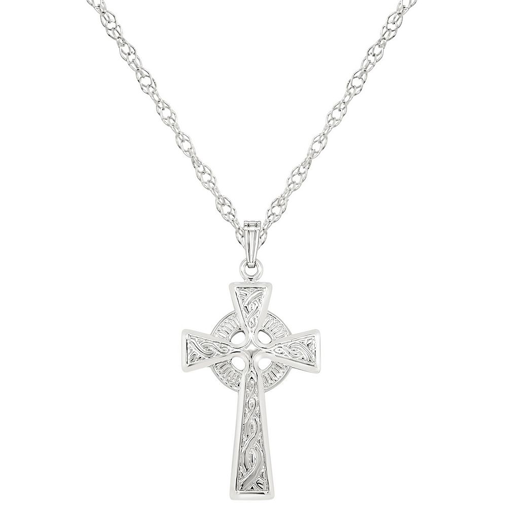 Celtic Necklace For Women Celtic Cross Pendant Thin Curb Chain