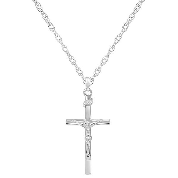 Sterling Silver Crucifix Cross Pendant - Sterling Silver