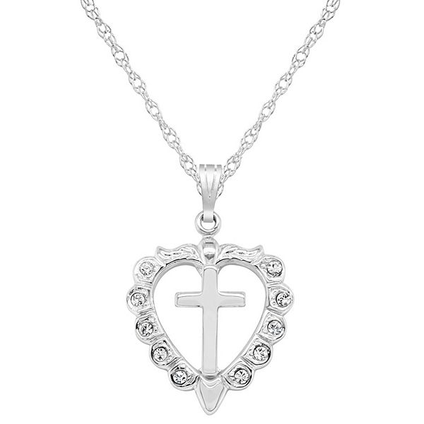 Heart and hot sale cross necklace