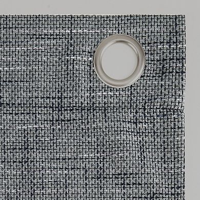 Sun Zero Kline 100% Blackout Thermal Burlap Weave Grommet Window Curtain