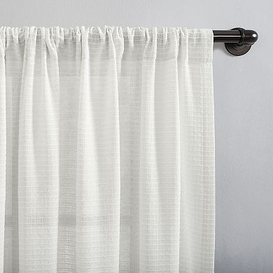 Clean Window Waffle Texture Anti-Dust Semi-Sheer Window Curtain
