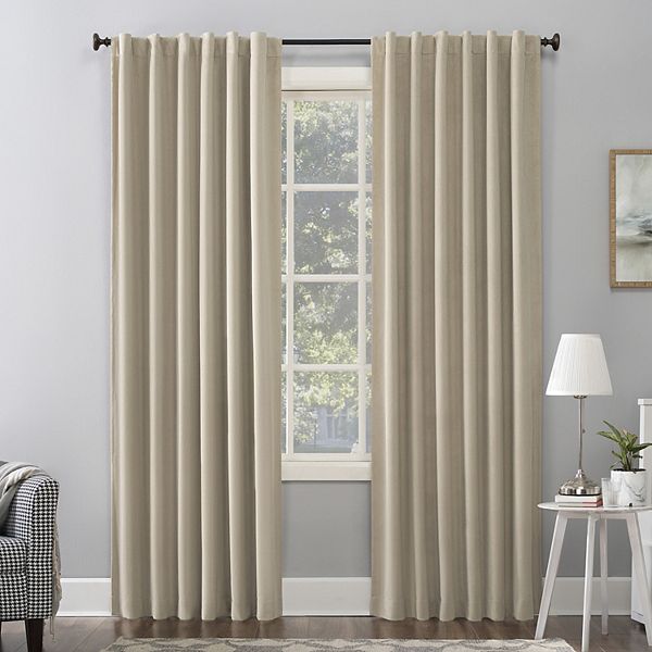 Sun Zero® Amherst 100% Blackout Thermal Velvet Back Tab Single Curtain ...