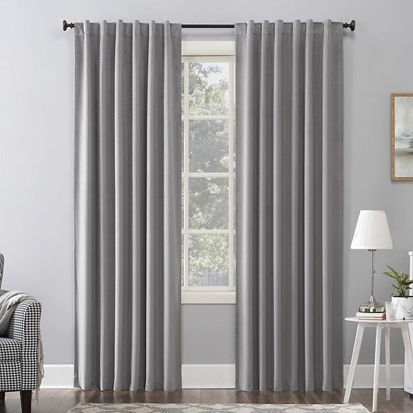 Sun Zero® Amherst 100% Blackout Thermal Velvet Back Tab Single Curtain ...