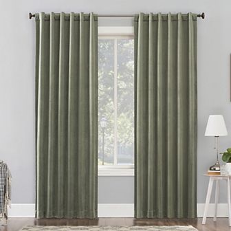 Sun Zero® Amherst 100% Blackout Thermal Velvet Back Tab Single Curtain Panel