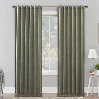 Sun Zero® Amherst 100% Blackout Thermal Velvet Back Tab Single Curtain Panel