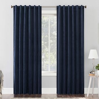 Sun Zero® Amherst 100% Blackout Thermal Velvet Back Tab Single Curtain Panel