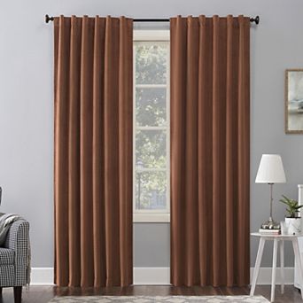 Sun Zero® Amherst 100% Blackout Thermal Velvet Back Tab Single Curtain Panel