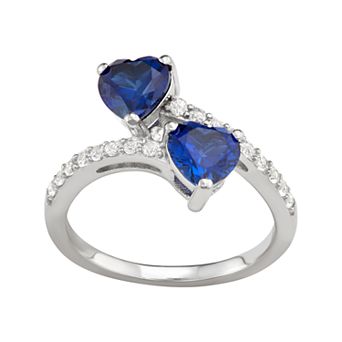 Sterling Silver Lab-Created Sapphire Ring