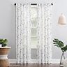 No 918 Delia Embroidered Floral Sheer Rod Pocket Window Curtain