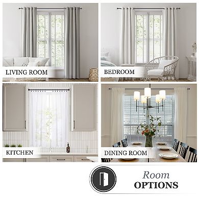 Kenney 5/8” Diameter Chelsea Standard Decorative Adjustable Curtain Rod Set