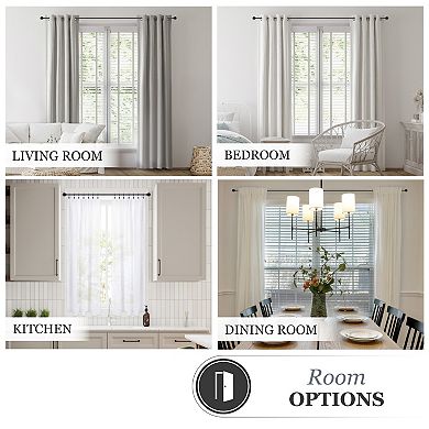 Kenney 5/8” Diameter Beckett Standard Decorative Adjustable Curtain Rod Set